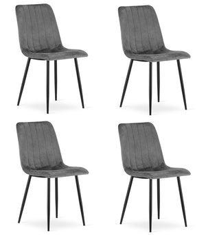 Set di 4 sedie Valora JEWA in velluto grigio scuro | durevole | comYERRable