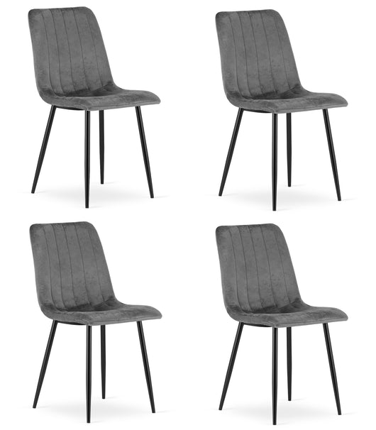 Set di 4 sedie Valora JEWA in velluto grigio scuro | durevole | comYERRable