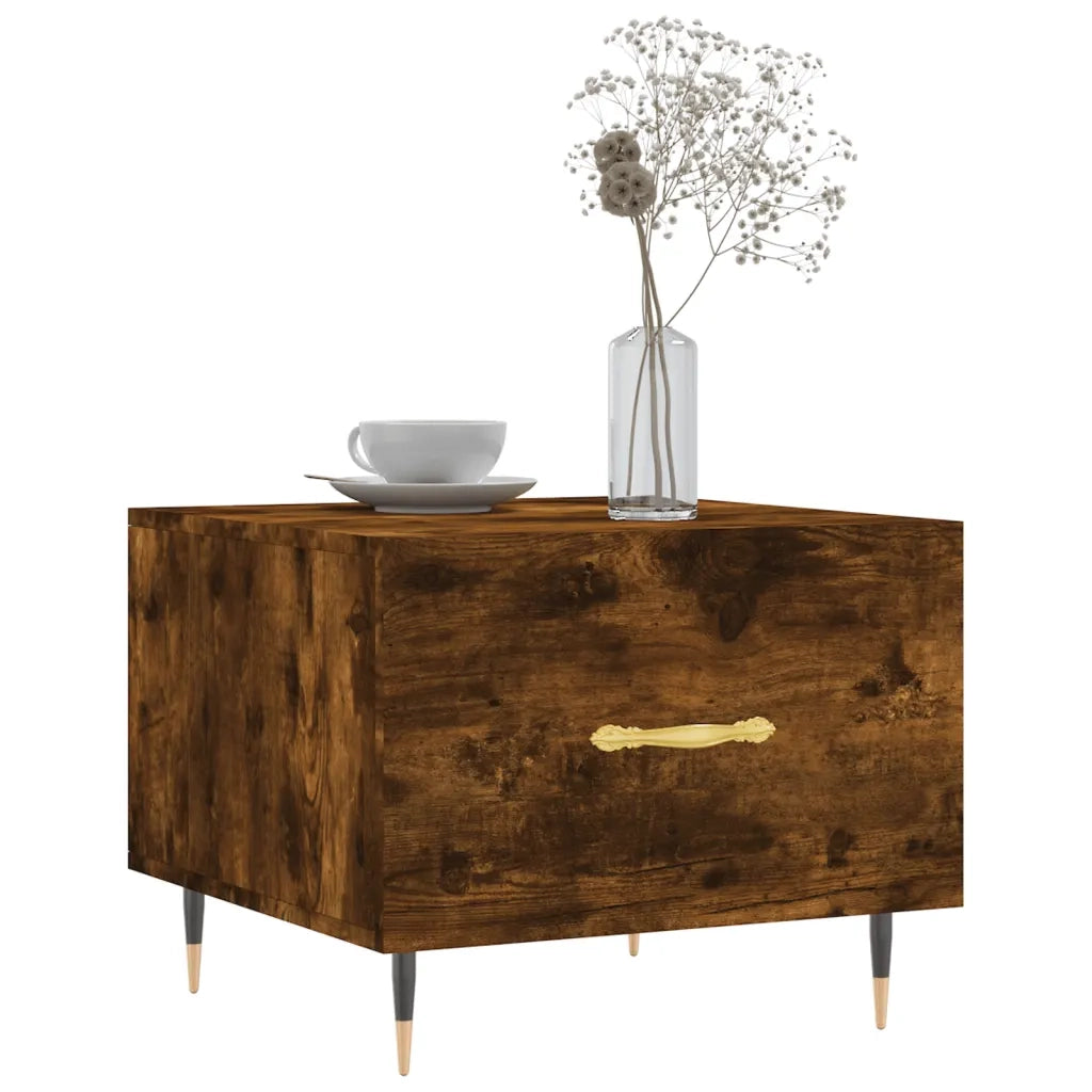 2 pz Tavolini salotto | Tavolino da caff¨¨ | Tavolino da Soggiorno Rovere Fumo 50x50x40cm Legno Multistrato