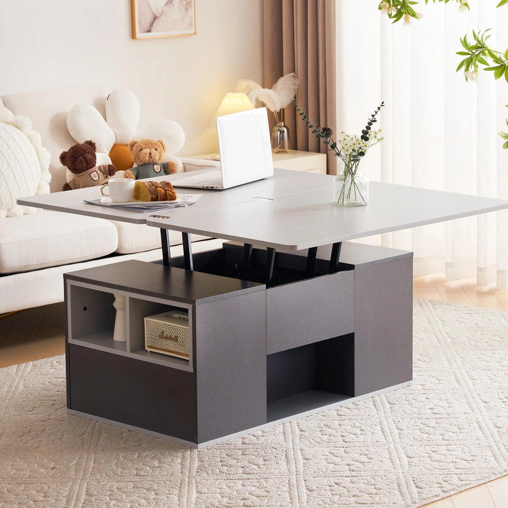 TAVOLINO DA CAFFÈ SALISCENDI 100x51x47 cm Grigio in truciolare, 3 cassetti