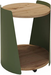 Tavolino Lofta, Verde, 40 x 40 cm, con ruote per posizionamento flessibile e facile spostamento