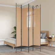 Divisorio Ambienti | Divider per stanze | Paravento a 4 Pannelli Beige 160 x 220 cm Tessuto