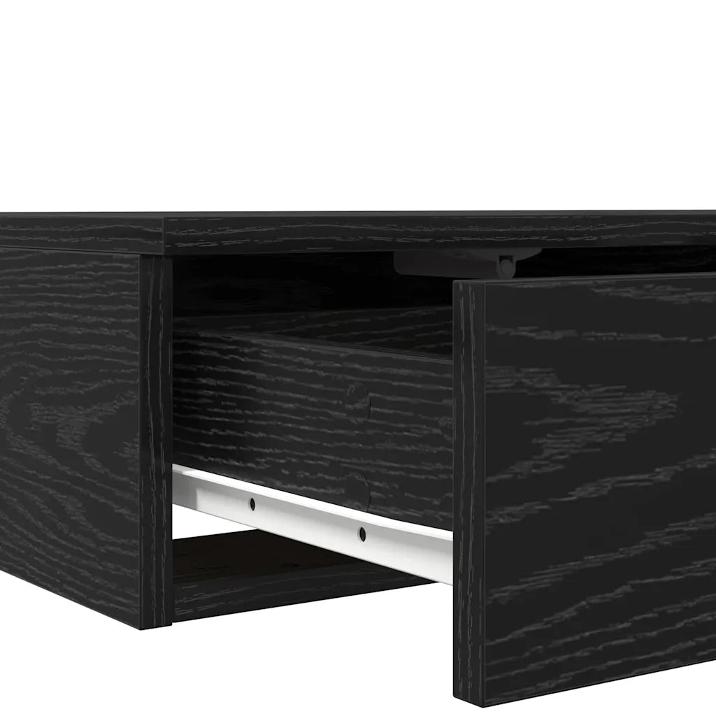 Cassetti per letto | Comodino | Armadio da Notte | Mobiletto da notte Rovere Nero 200 x 36,5 x 16,5 cm
