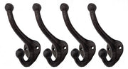 Set di chiodi per parete in ghisa - 4 pezzi - decorativi - finitura antica scura - altezza 11 cm
