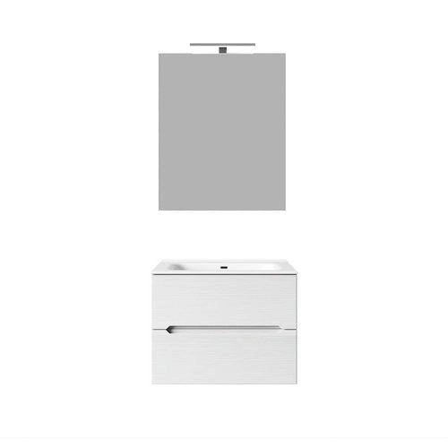 Composizione mobile bagno sospeso con cassetti cm 70 mod. TALIA - Bianco Lucido