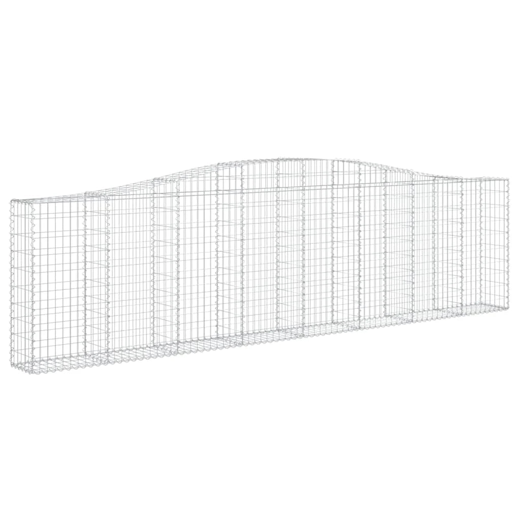Set di 9 gabbioni ad arco per recinzione gabbia o muro di contenimento 400 x 30 x 100/120 cm ferro zincato argento 02_0041291