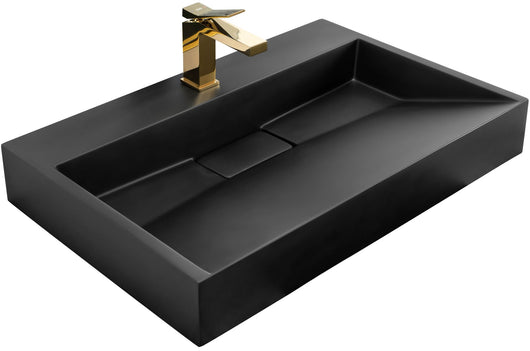 Lavabo In Conglomerato Goya Black Mat 70cm
