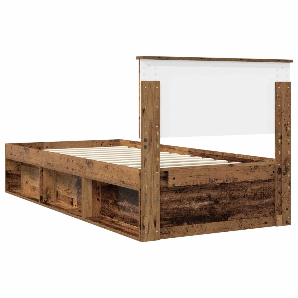 Struttura del letto-Giroletto Legno vecchio 90 x 200 cm Pino massello 880748