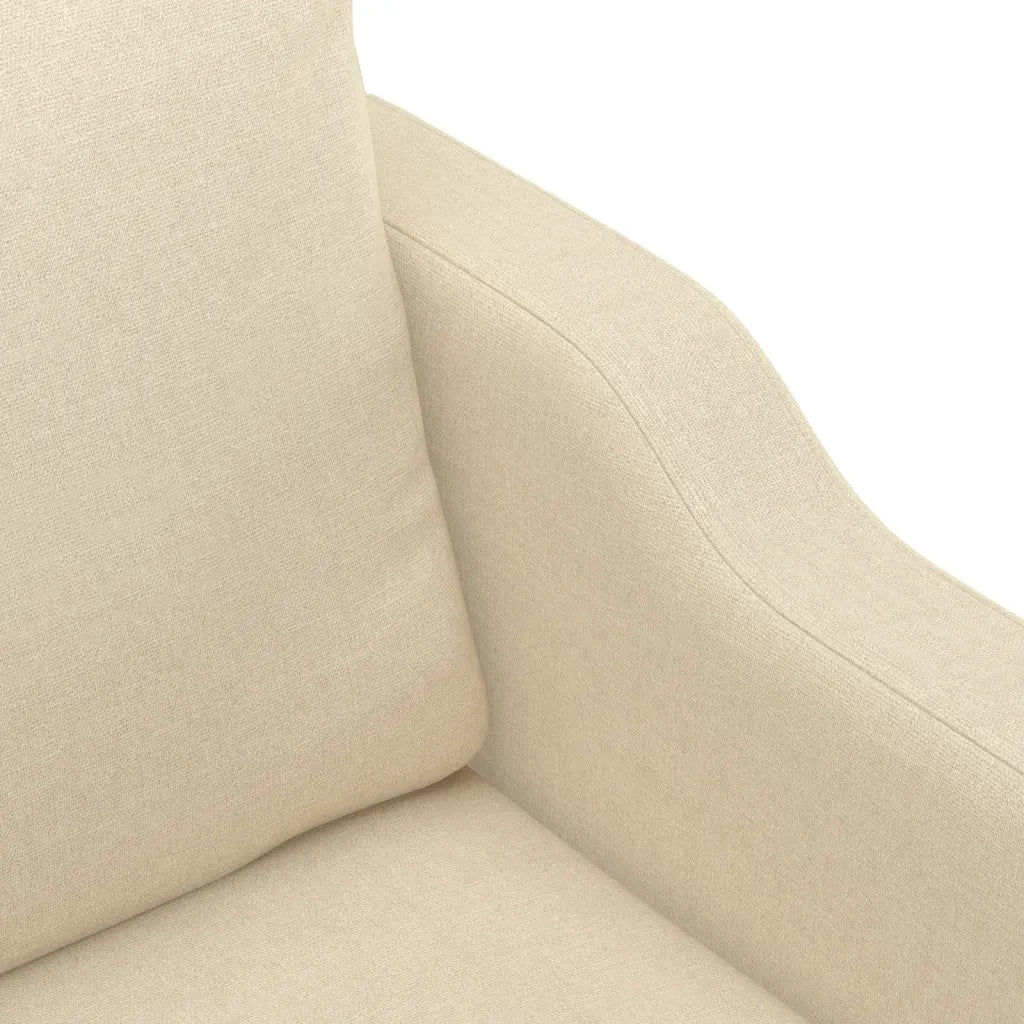 Set Divani 4 pz con Cuscini Crema in Tessuto