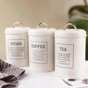 Set di contenitori di conservazione - Tazze da caffè - Tazze da tè - Tazze da zucchero - Set di contenitori da cucina - Set da 3 - Bianco