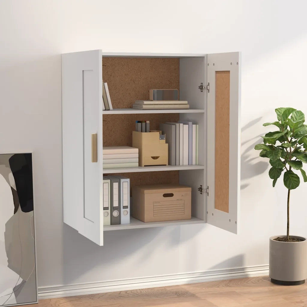 Mobile a Parete Bianco 69,5x32,5x90 cm in Legno Multistrato 812294