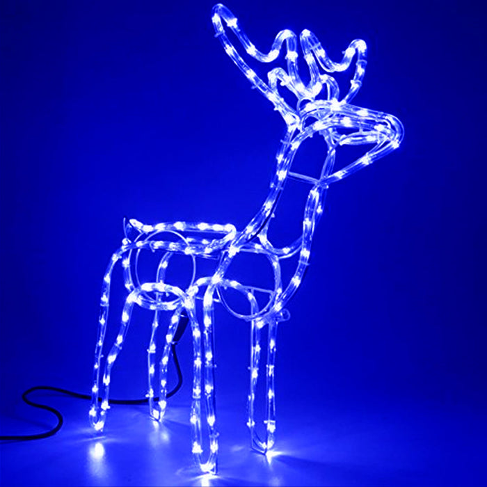 RENNA LUMINOSA DI NATALE A LED NATALIZIA DECORAZIONE LUCI ESTERNO CON MOVIMENTO Blu