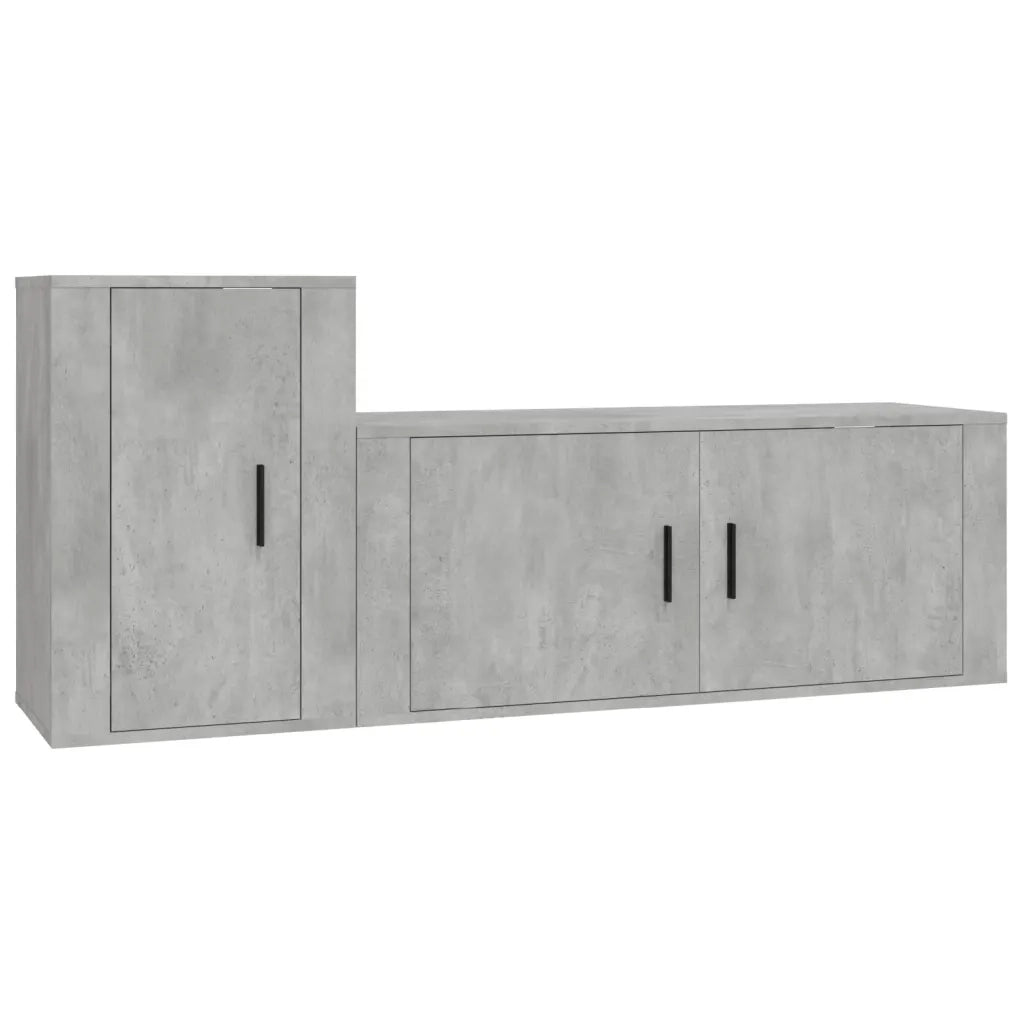 Set di Mobili Porta TV 2 pz | Armadietto TV | Mobile Porta TV Grigio Cemento in Legno Multistrato
