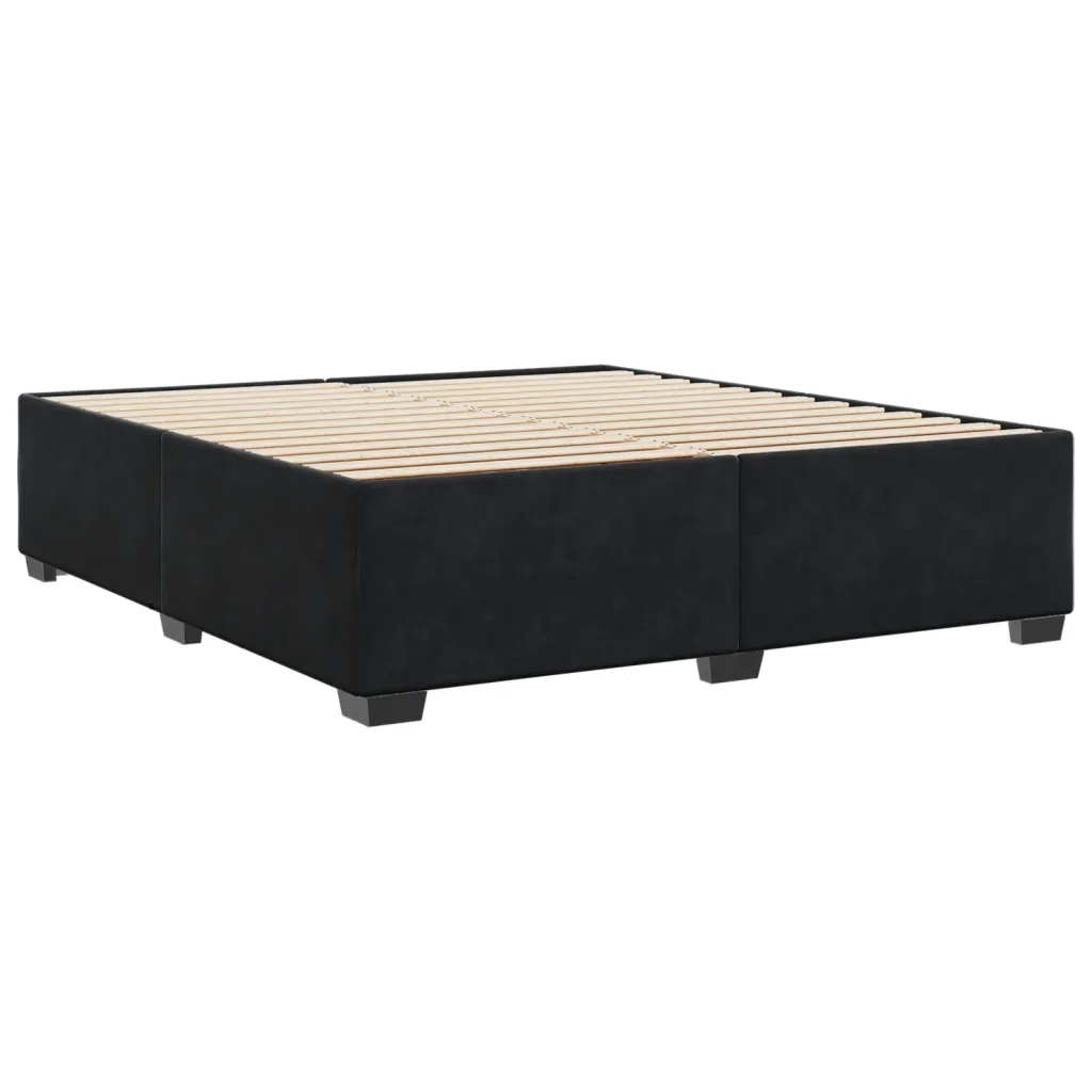 Giroletto senza Materasso Nero 200x200 cm in Velluto