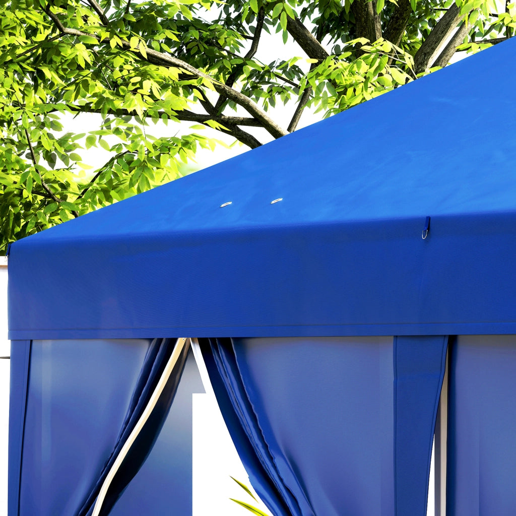 Tonnelle da giardino pieghevole 3x6 m con 6 pareti ¨C zephmum ¨C blu