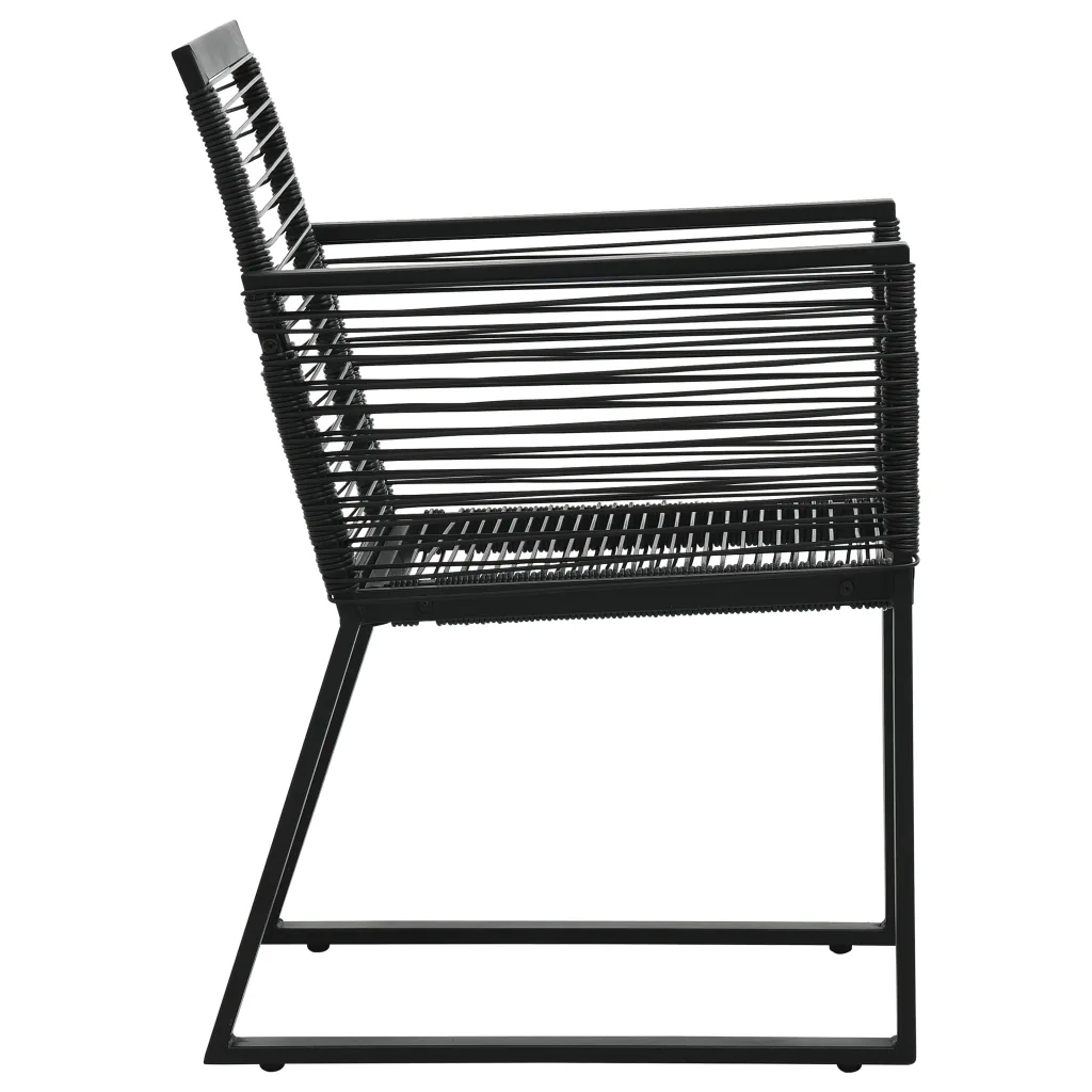 Sedie da Giardino 2 pz Nere in Rattan PVC 48572