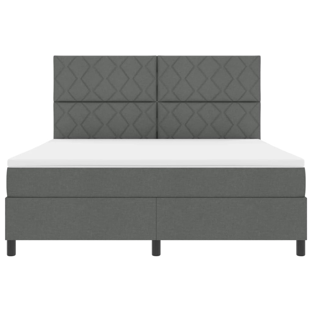 Letto a molle con strisce LED Grigio scuro 180 x 200 cm Tessuto 3342964