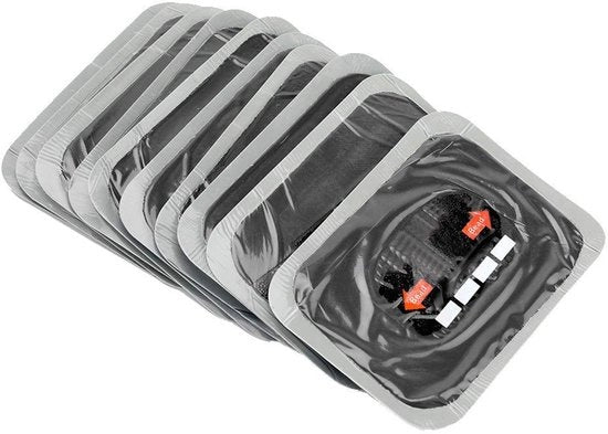 Kit di riparazione pneumatici universale 10 pezzi - 80 x 120 mm - Natuurrubber - Senza tubo - Supporto vitale per tutta la vita - Kit di riparazione pneumatici