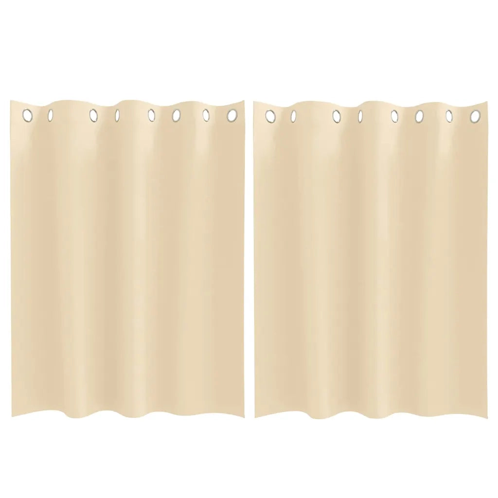 Tende Blackout con Anelli 2 pz Crema 140 x 140 cm Poliestere 4107373