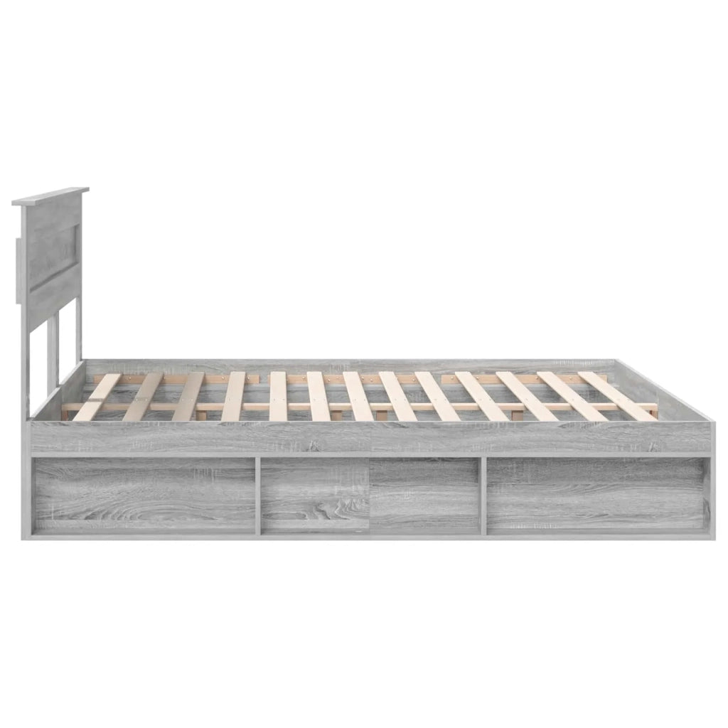 Letto matrimoniale | Letto per adulti | Struttura del letto Grigio Sonoma 200 x 200 cm Pino massello