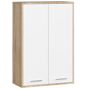 Mobile bagno sospeso AKORD FIN W64 H934 Quercia Sonoma, Bianco 2 ante 64x94x30 cm