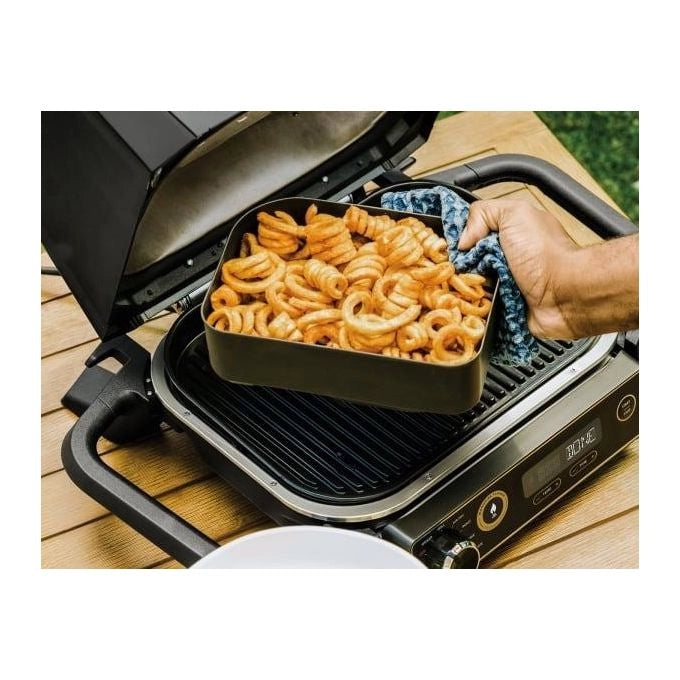 Ninja XSKCRISPBTEUK Woodfire Cestello per Frittura ad Aria Combinato Accessorio Barbecue Elettrico OG700 OG750 Antiaderente colore Nero