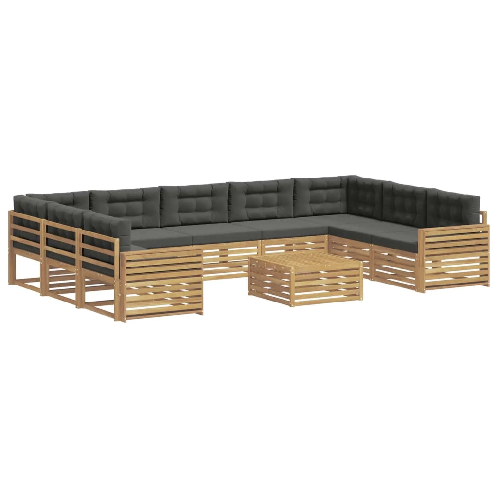 Set di divani da esterno 10 pcs Bianco e Antracite 3391202