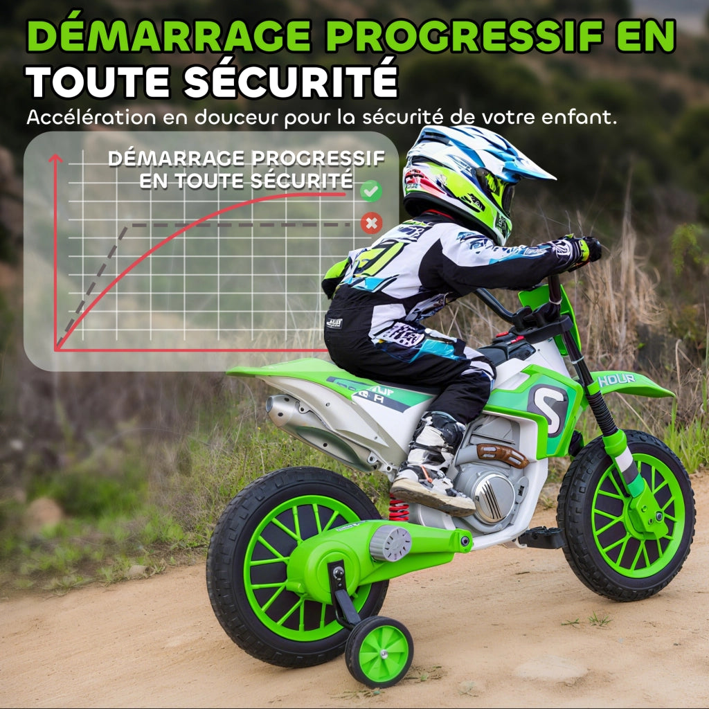 Moto Elettrica Bambini Verde ¨C zephmum ¨C 106.5x51.5x68 cm