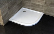 Piatto doccia semicircolare ultra slim h.5 cm acrilico bianco SMIRNE 80x80 cm,Piletta scarico inclusa