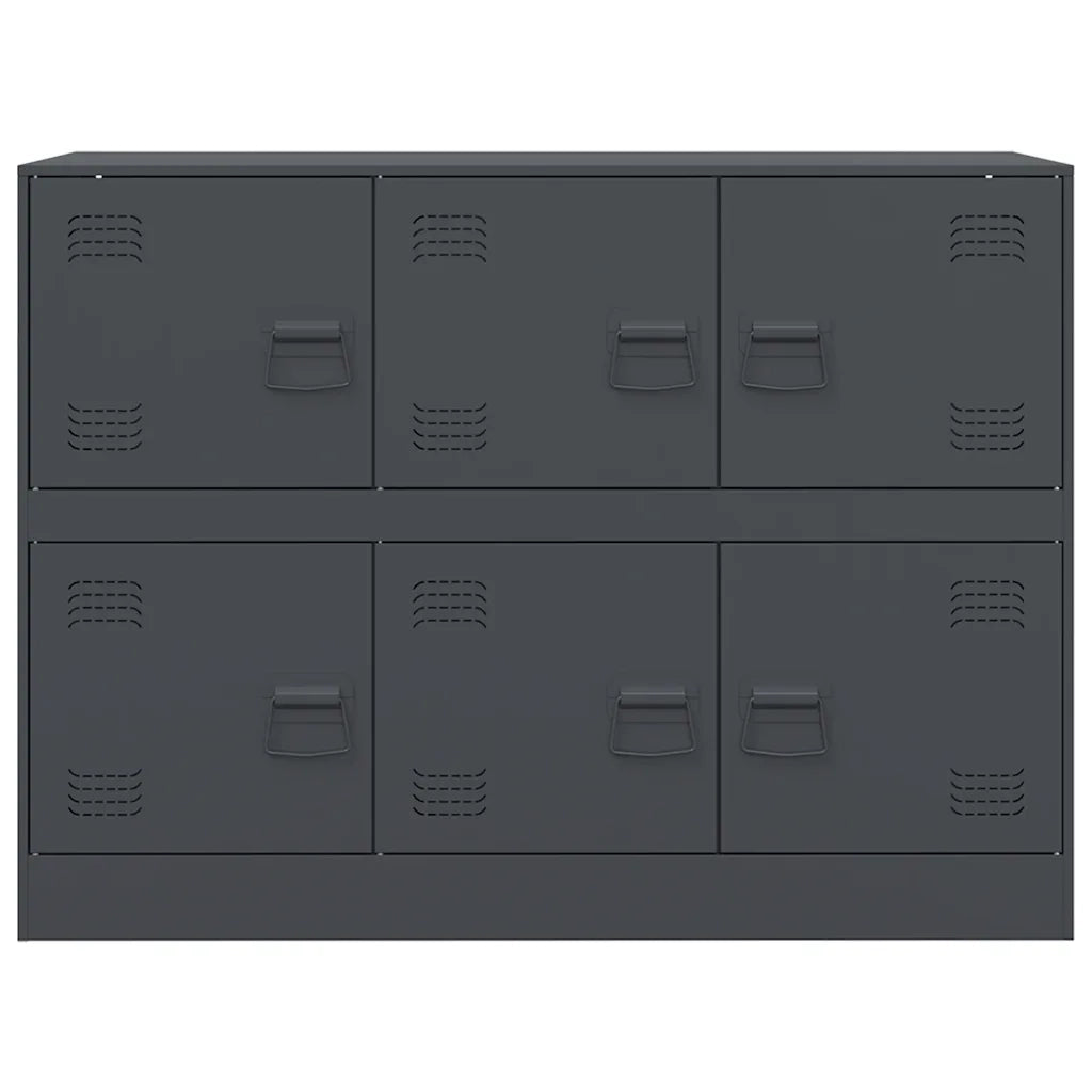 Credenza | Madia | Buffet da pranzo | Armadio da pranzo Antracite 99x39x73 cm in Acciaio