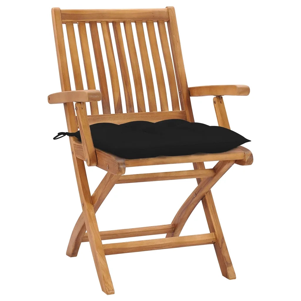 Sedie da Giardino Pieghevoli con Cuscini 8 pz Massello di Teak 3072799
