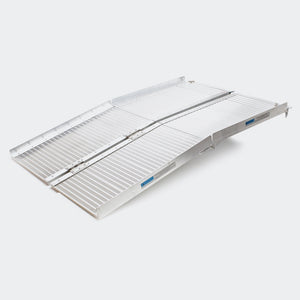 Set di 2 rampe per sedia a rotelle pieghevoli in alluminio 183 x 72 cm 270 kg massimo grigio 3416009