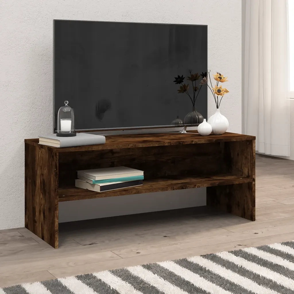 Mobile TV | Armadietto TV | Mobile Porta TV Rovere Fumo 100x40x40 cm in Legno Multistrato