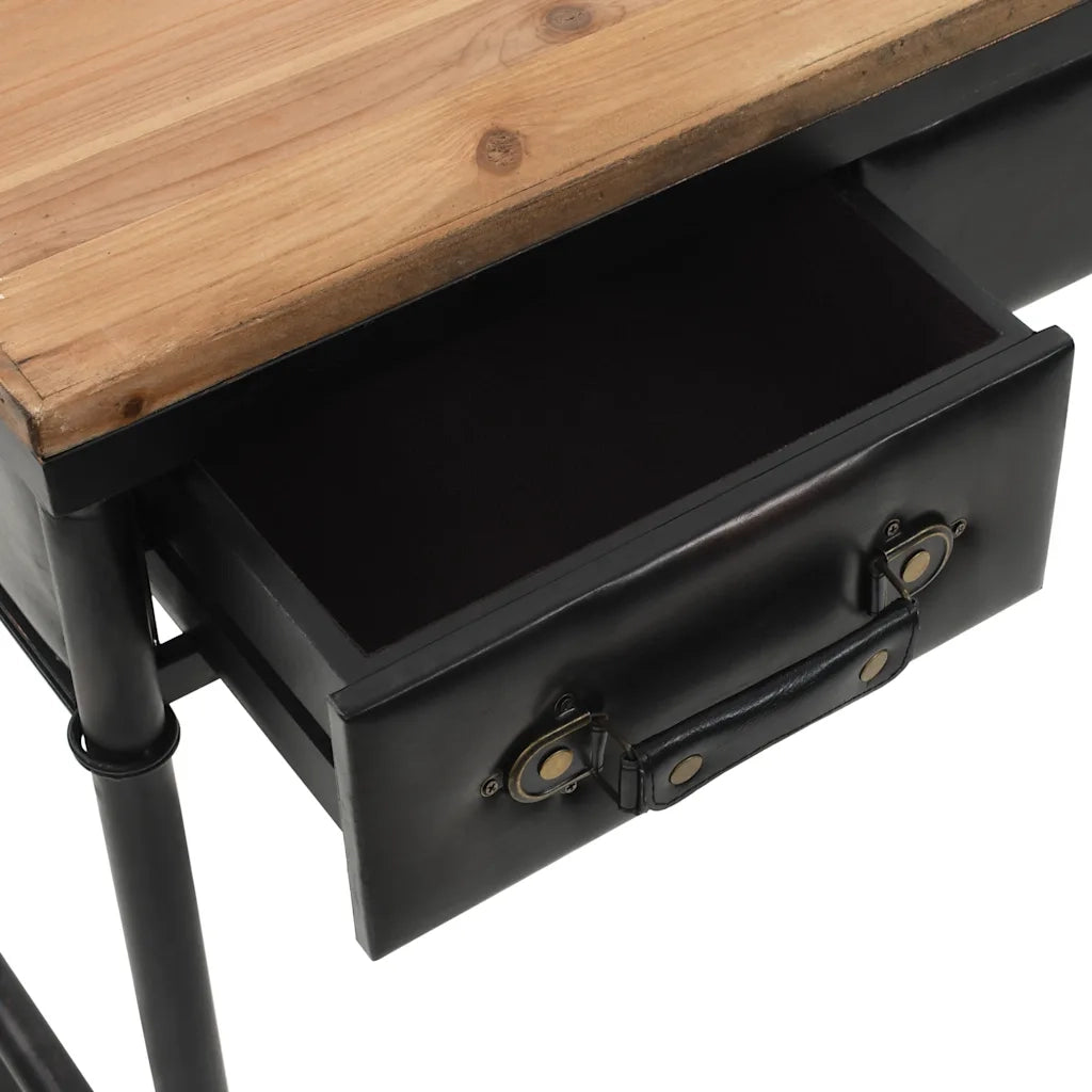 Tavolo Consolle | Tavolo d'Ingresso in MDF e Legno di Abete 100x33,5x80 cm