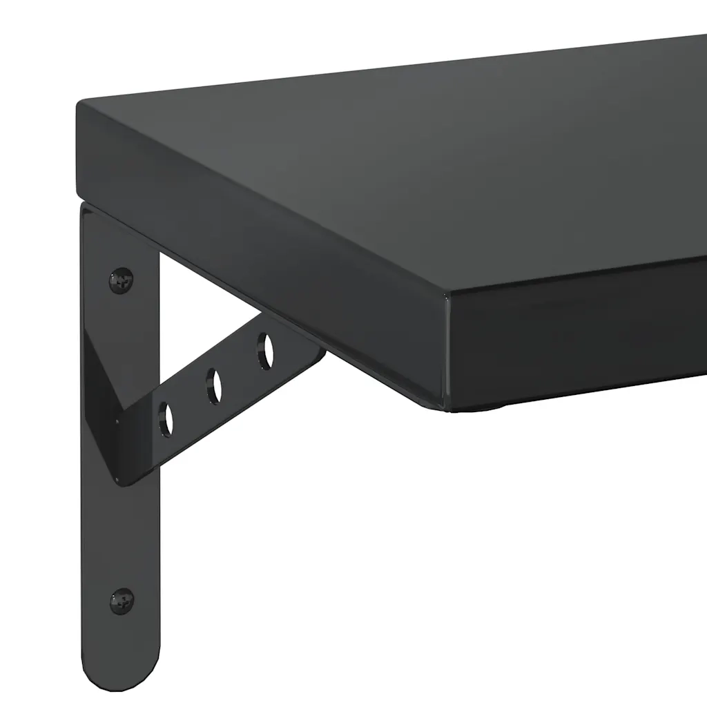 Mensole a Muro 2 pz 100x23,5 cm Nero in Acciaio Inossidabile 3214513