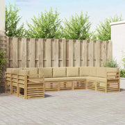 Set divano sezionale 10 pcs Bianco e Beige 363 x 185,5 x 73 cm