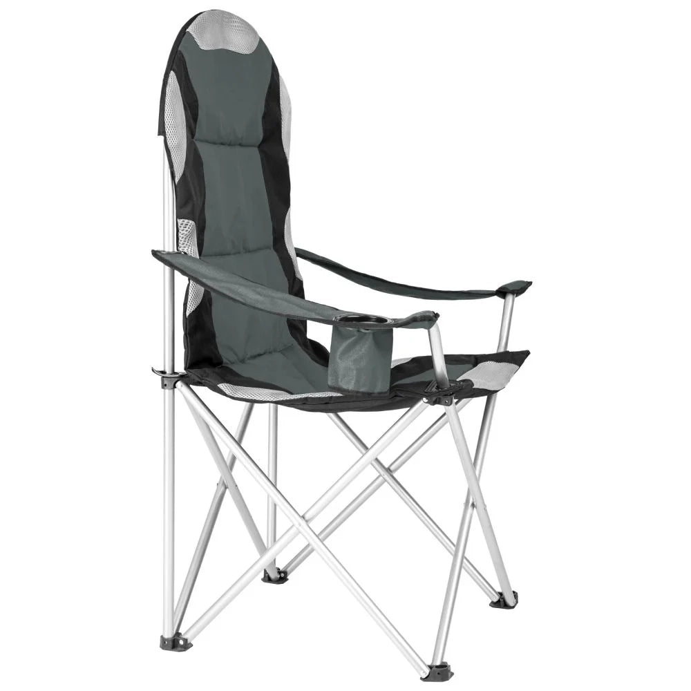Set di 2 sedie da giardino pieghevoli da campeggio con imbottitura grigia 2208273