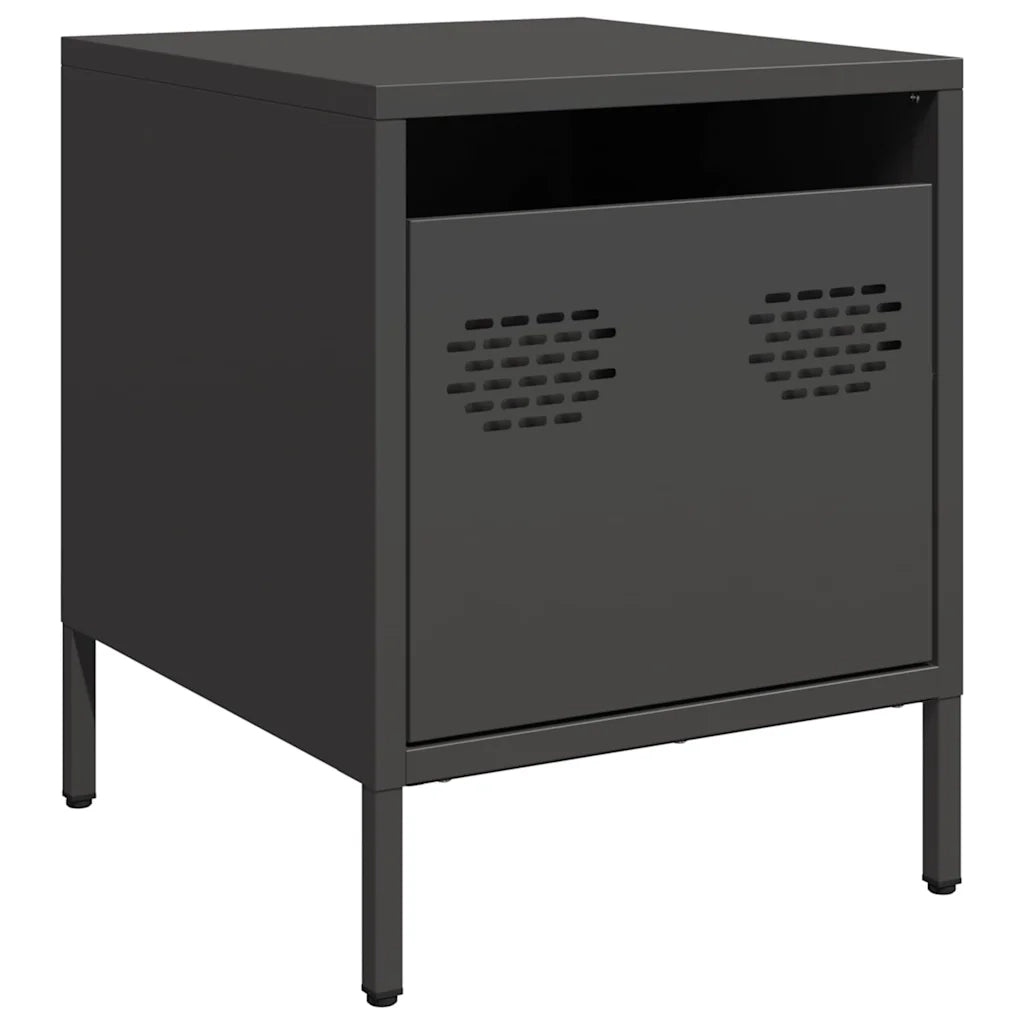 vidaXL Comodini 2 pz Neri 35x39x43,5 cm in Acciaio