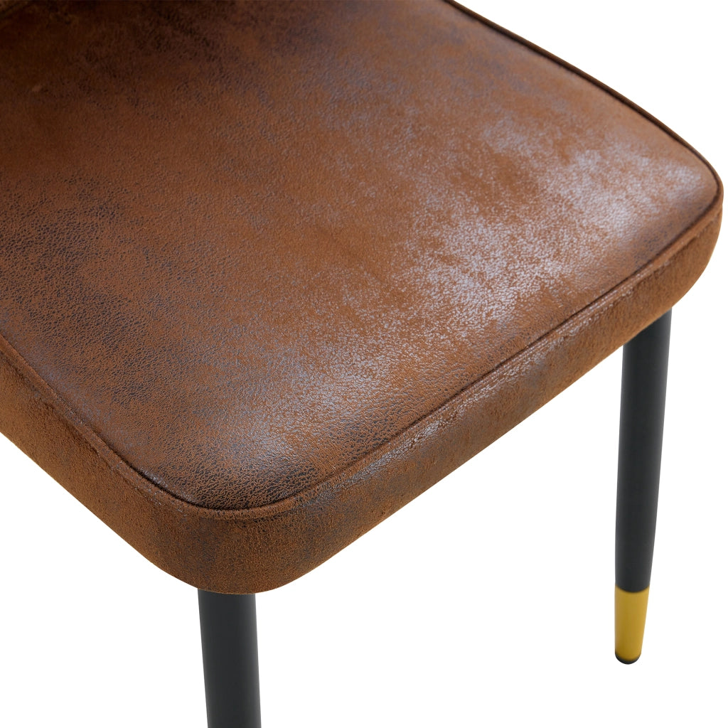 Set tavolo da pranzo e sedie con 1 tavolo rotondo e 4 sedie con ripiano in MDF; tessuto; metallo marrone e nero
