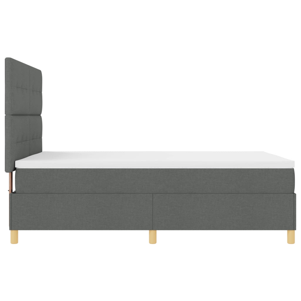 Letto Box Spring con Materasso Grigio Scuro 140x200 cm Tessuto
