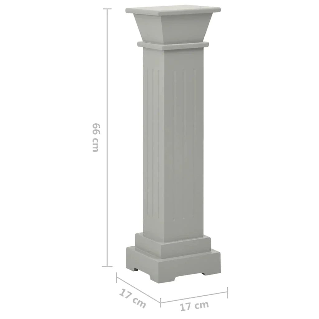 Portavasi classico a colonna quadrata 17 x 17 x 66 cm grigio MDF 02_0045032