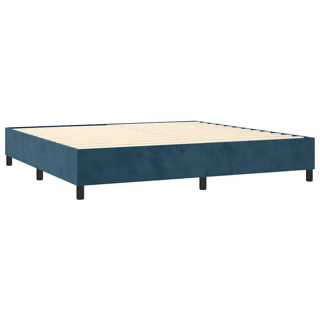 Giroletto a Molle con Materasso Blu Scuro 90x190 cm in Velluto 3127527