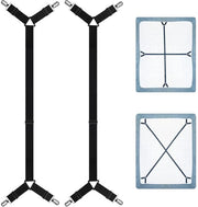 Fascia per lenzuola con chiusura - Striscia antiscivolo, elastica regolabile - Ideale per lenzuola di coperta