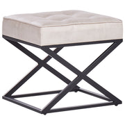 Poggiapiedi in poliestere beige con gambe in metallo Camera da letto Soggiorno Accessori per sedersi