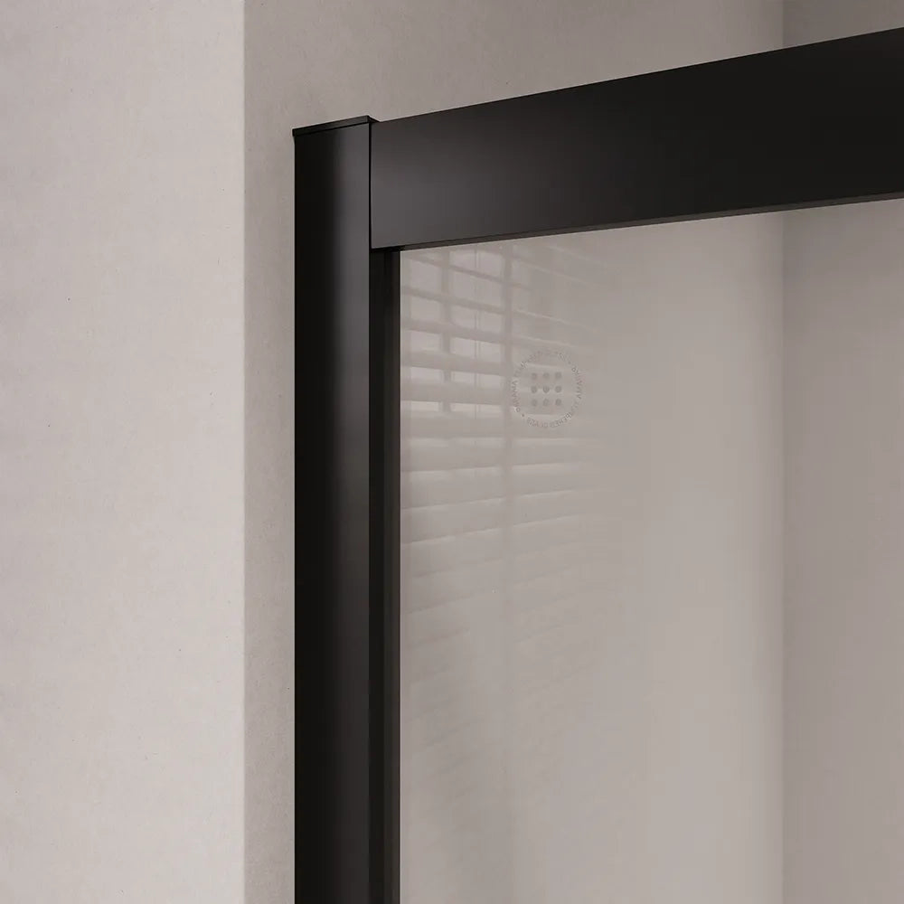 Box doccia 80x100 cm angolare doppio scorrevole profili neri vetro trasparente h190 | Java
