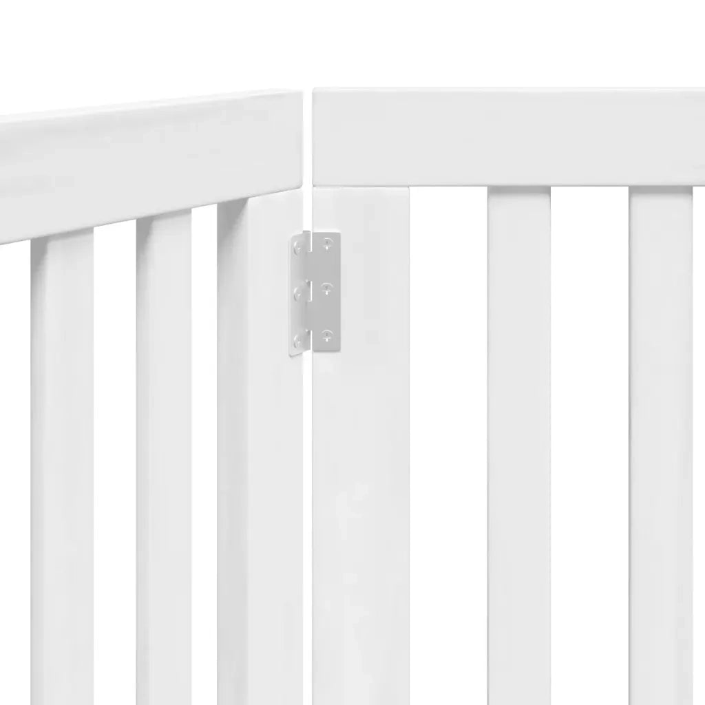 Cancello per Cani Pieghevole 2 Pannelli Bianco 160 cm Pioppo CFW5211042