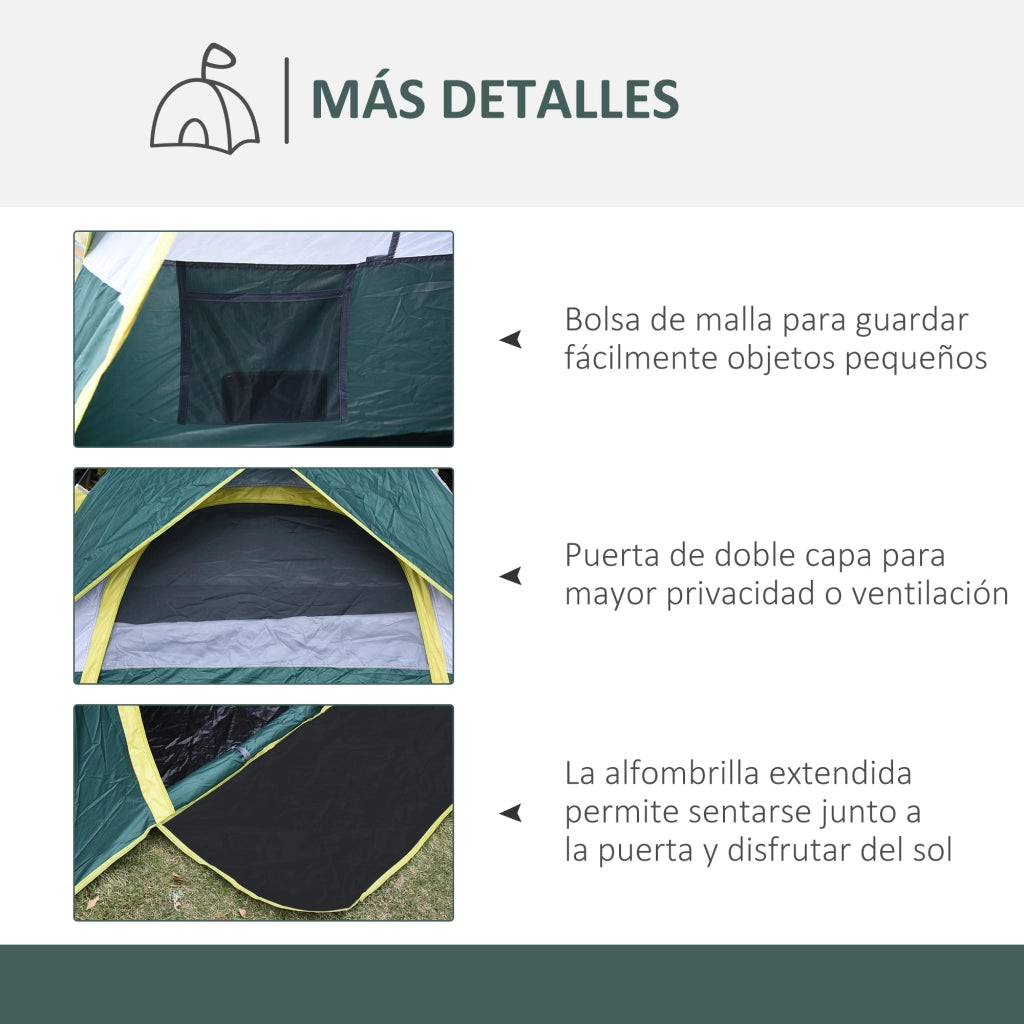 Tenda da Campeggio Pieghevole ¨C Xylo ¨C Verde 205x195x135 cm con Borsa