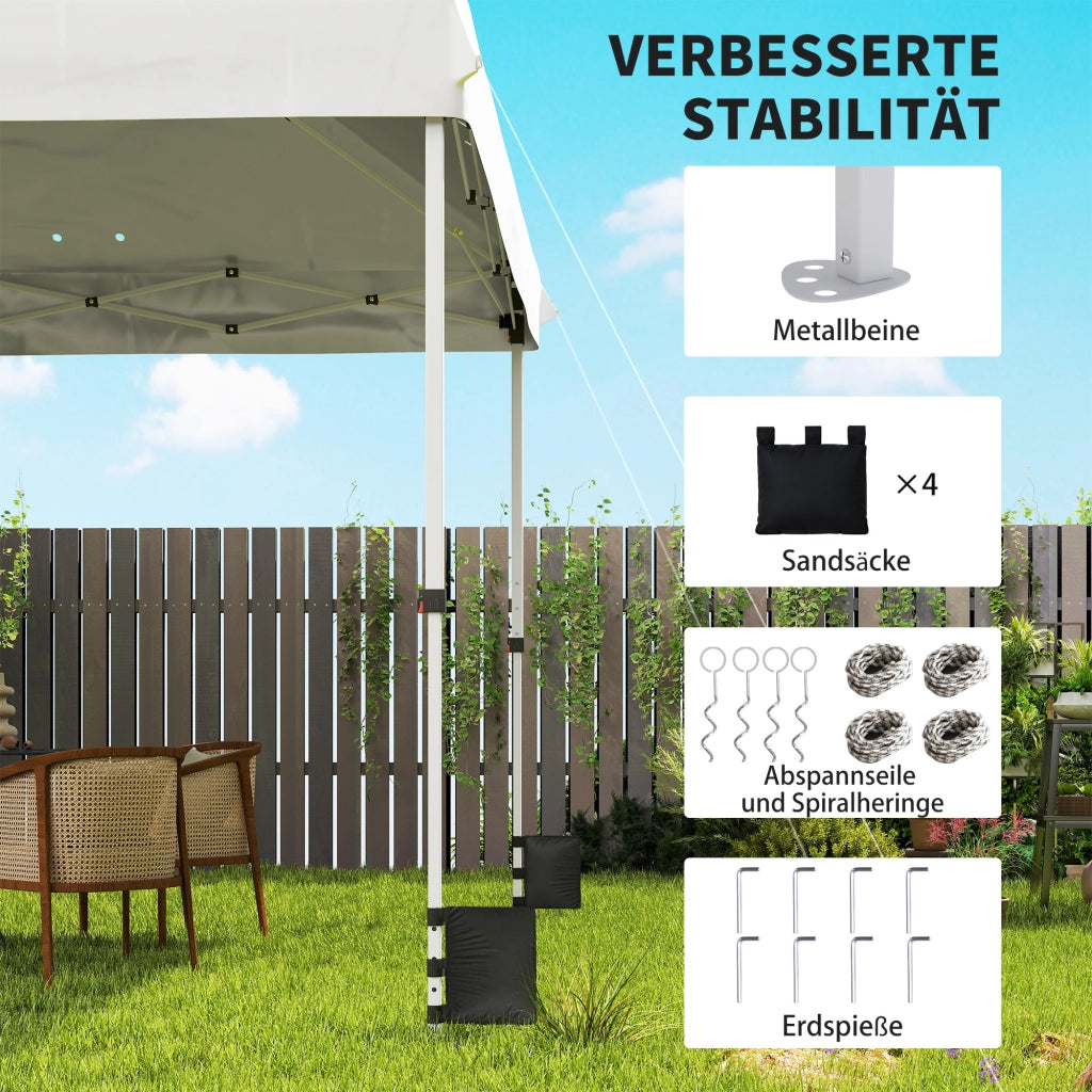 Pavillon pieghevole 3x3m per giardino esterno ¨C Zephmum ¨C Grigio resistente all'acqua