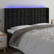 Testiera a LED-Testata con LED Nera 183x16x118/128 cm in Velluto 148053