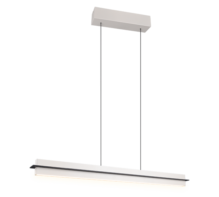 Lampada a sospensione LED, metallo, grigio caldo, L 95 cm, Emerson